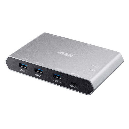 Aten Sharing Switch Gen2 2x4 USB-C, 2x PC, 4x USB 3.2 Gen2 Ports (1x USB-C), Power Passthrough, OSX & Windows Compatible, Plug and Play - Main Image