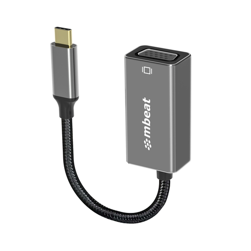 MBEAT Elite USB-C to VGA Adapter - Coverts USB-C to VGA Female Port, Supports up to1920×1080@60Hz - Space Grey - Main Image
