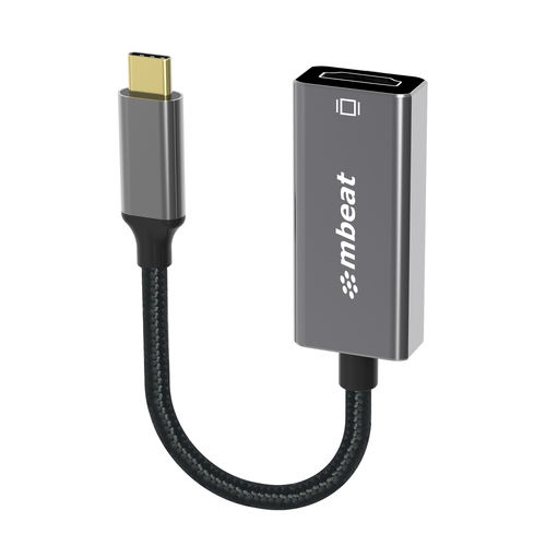 MBEAT Tough Link 1.8m 4K USB-C to Display Port Cable - Converts USB-C to DisplayPort,4K@60Hz (3840×2160), Gold Plated, Aluminium, Nylon Braided Cable - Main Image