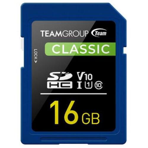 Team Classic SD Memory Card -16 GB  UHS Ultra Speed Class 1U1. Supports Video Speed Class 10V10. - Main Image