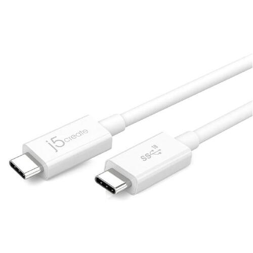 J5create JUCX01 USB-C 3.1 to USB-C 70cm Coaxial cable Speeds up to 10 Gbps SuperSpeed+ &amp 20V/5A 100W power delivery - Main Image