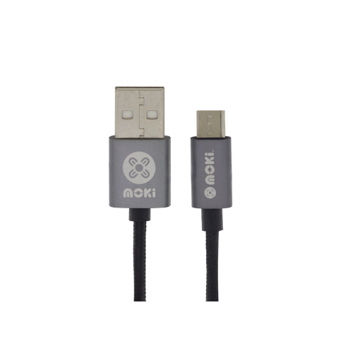 MOKI Braided MicroUSB SynCharge Pocket Cable 10cm - Main Image