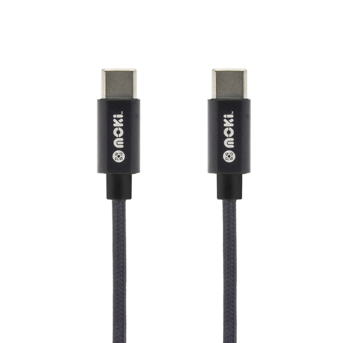 MOKI Braided Type-C to Type-C SynCharge Cable - 90cm/3ft - Black - Main Image