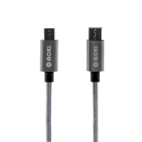 MOKI Braided Type-C to Micro SynCharge Cable - 90cm/3ft - Gun Metal - Main Image