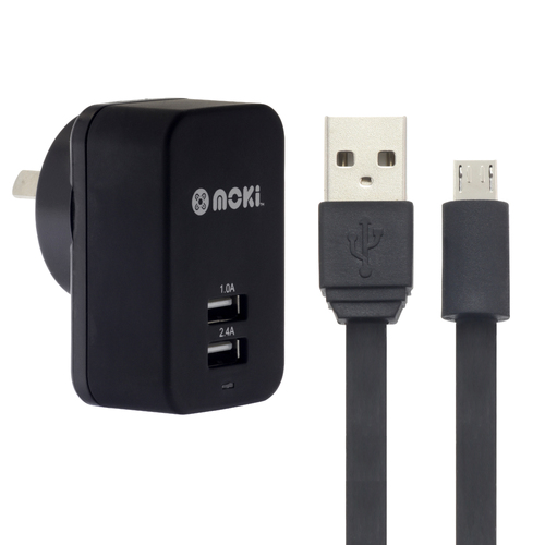 MOKI MicroUSB Syncharge Cable + Wall - Main Image