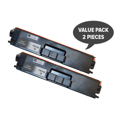 TN-348 Black Super High Yield Generic Toner (Set of 2) - Main Image