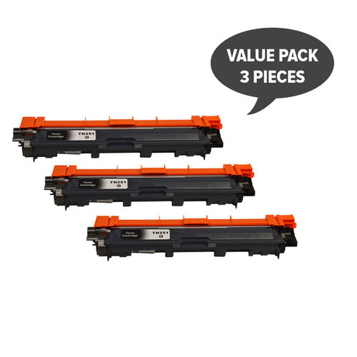 TN-251 Black Premium Generic Toner Set of 3 - Main Image