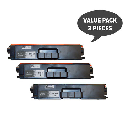 TN-348 Black Super High Yield Generic Toner (Set of 3) - Main Image