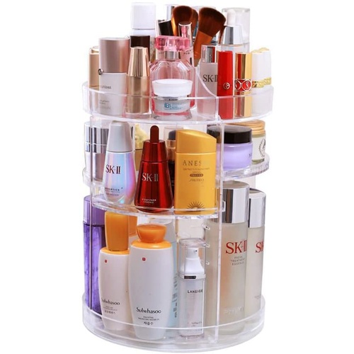 360 Degree Rotation Makeup Organizer Adjustable with Multifunction Cosmetic Storage Box - Main Image