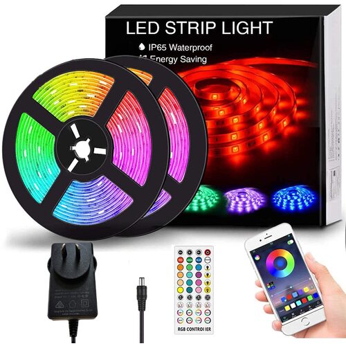 12M LED Strip Lights Rope Light for Bedroom and Home (5050 Lights Strip App with Remote Control) - Main Image