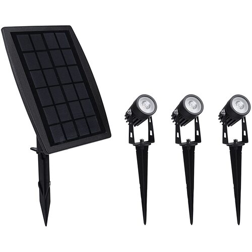 3 x LED Spotlights Powered Solar Garden Lights Outdoor Waterproof (Warm White) - Main Image