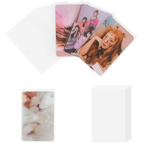 100 Packs Photocard Sleeves, 200Microns Kpop (Unsealable) - Main Image