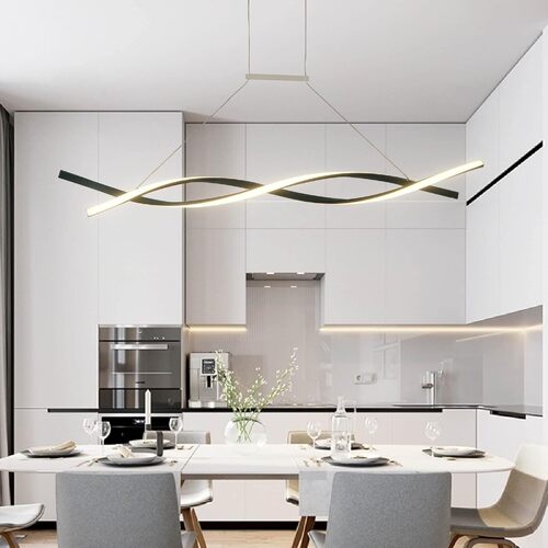 Modern LED Chandelier Lighting Lamps Bedroom Kitchen (Black, L80cm Pendant) - Main Image