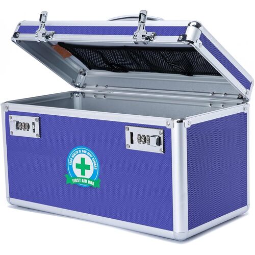 Locking Combination Medicine Box (Blue/Large) - Main Image