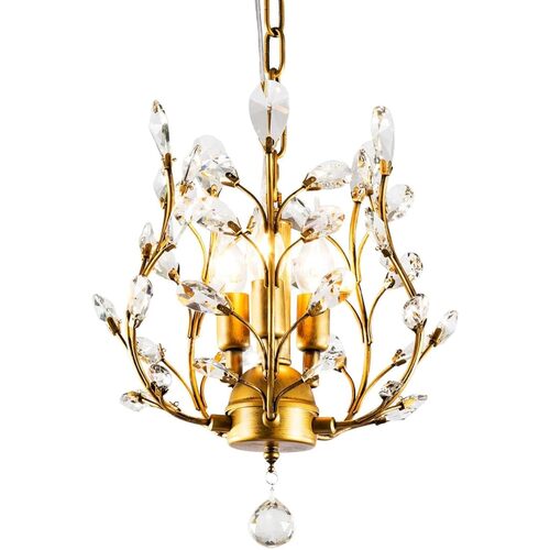 Crystal Chandelier Vintage, 3 Lights, Gold - Main Image