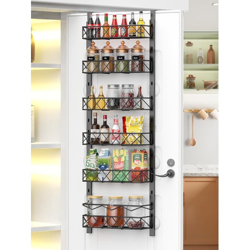 6 Tier Adjustable Baskets Over Door Pantry Organiser for Home Kitchen - Main Image