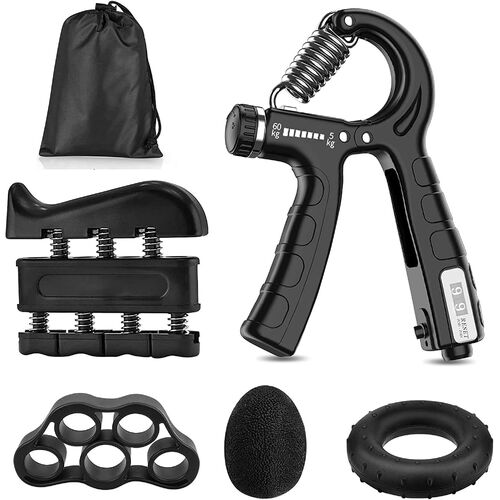 5 Pack Adjustable Resistance Hand Gripper Exerciser Workout Kit - Main Image