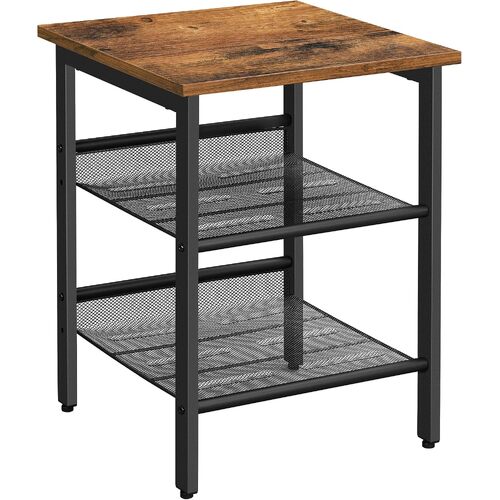 End Table Industrial Side Table Mesh Shelves - Main Image