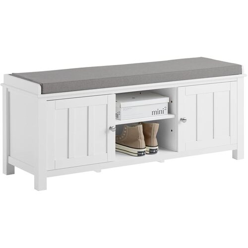 Shoe Cabinet Bench, White - Main Image