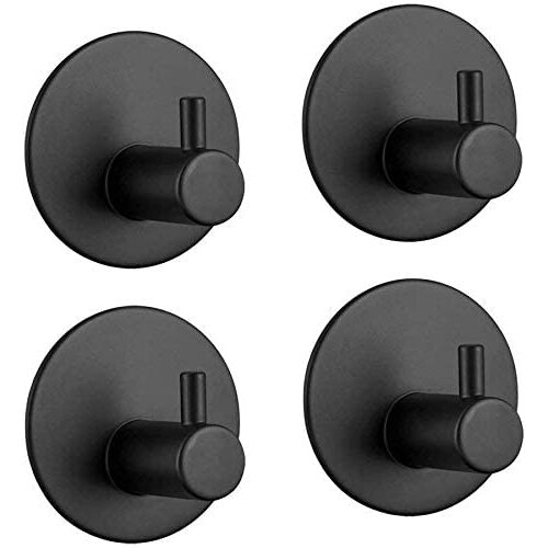 4 Pack Stainless Steel self-Adhesive Wall Hook for Bathroom and Kitchen - Main Image