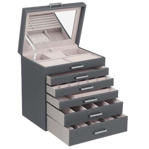Jewellery Grey Box, 6 Layers,  5 Drawers - Main Image