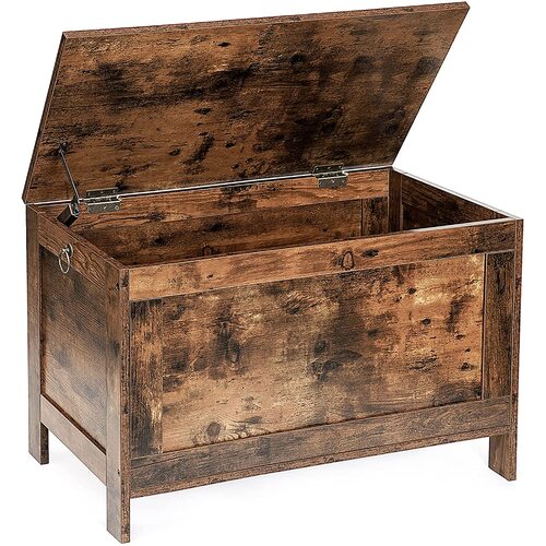 Wooden Sturdy Entryway Storage Bench with Safety Hinge - Main Image