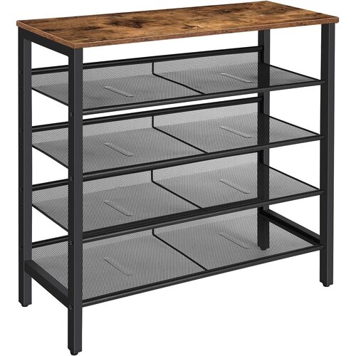 5-Tier Shoe Rack, Industrial Shoe Organizer Storage Bench - Main Image