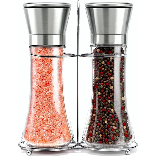 Modern Stainless Steel Salt and Pepper Grinder Set - Main Image