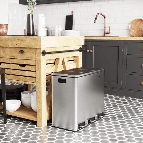 3 x 18L Kitchen Bin Waste Separation System - Main Image