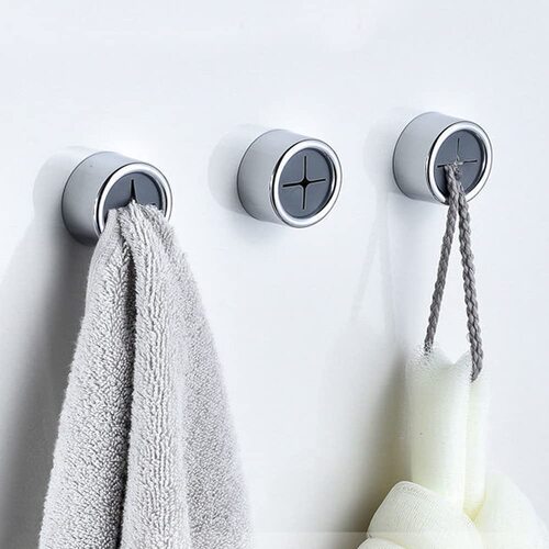 3 Pack Self Adhesive Round Towel Hooks for Kitchen and Bathroom - Main Image
