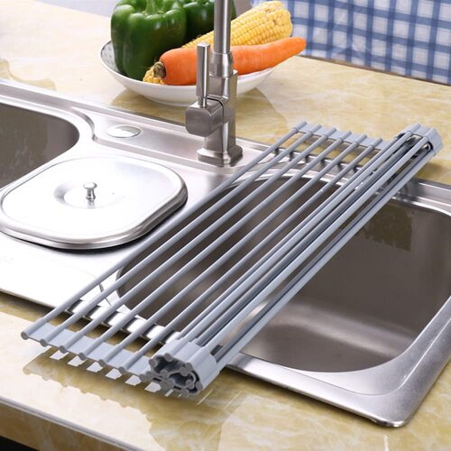 Over The Sink Multipurpose Roll-Up Dish Drying Rack (52 x 33 cm) - Main Image