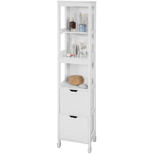 Freestanding Tall Cabinet with Standing Shelves and Drawers - Main Image
