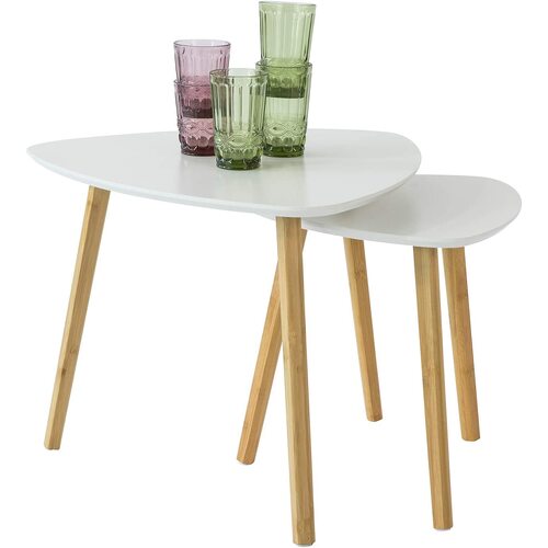 Set of 2 White Side Nesting Tables - Main Image