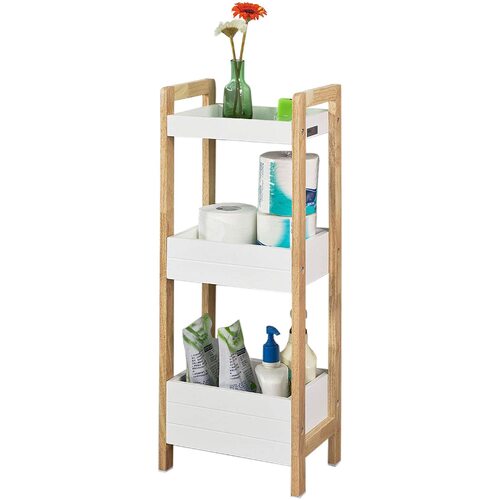 3-Tier White Storage Bathroom Shelf - Main Image
