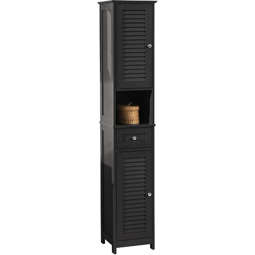 Freestanding Tall Bathroom Cabinet 170 x 32 x 30 cm (Black) - Main Image