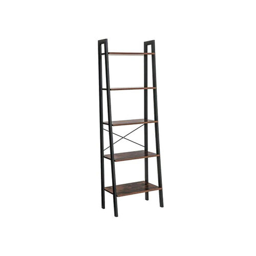 5 Tiers A-shaped Ladder Storage Shelf, Rustic, Brown - Main Image