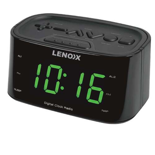 Smartphone-Charging Alarm Clock & FM Radio (Black) w/ USB Port - Main Image