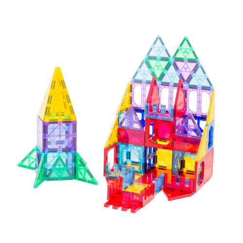 78 Pcs non-toxic STEM Educational, Durable Magnetic Tiles/Puzzle with Storage Bag - Main Image