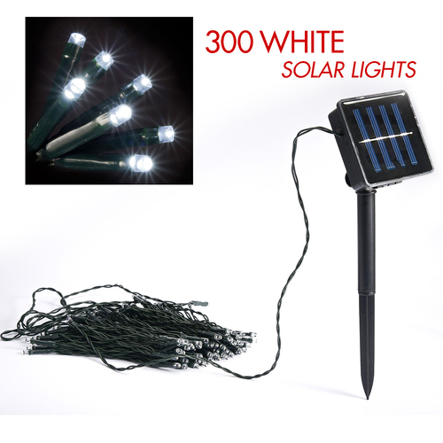 300 White solar LED string lights - Main Image