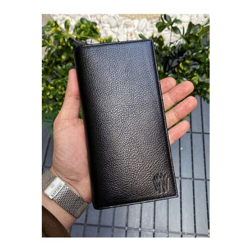 Leather Phone Wallet - Black - Main Image