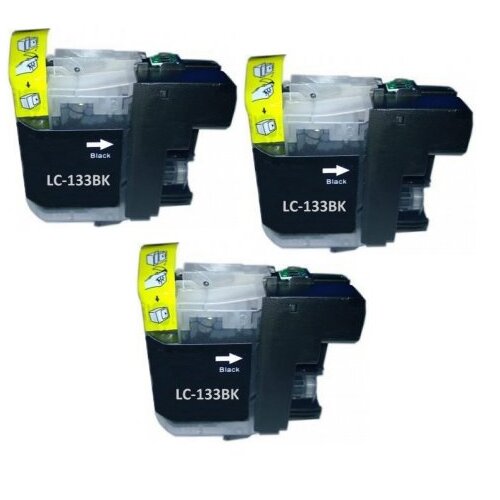 Compatible Premium Ink Cartridges LC133BK  Black Triple Pack  - for use in Brother Printers - Main Image