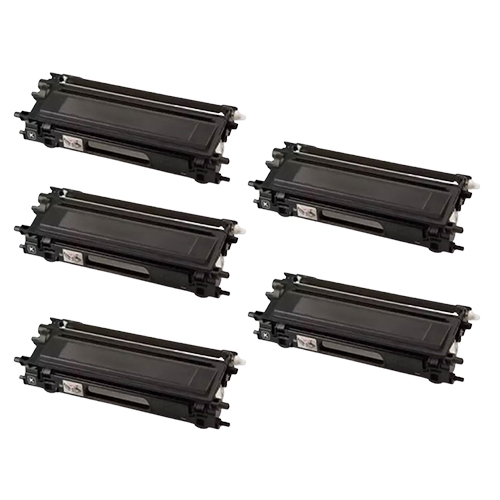 Compatible Premium 5 x TN251BK  Black Toner Cartridge - for use in Brother Printers - Main Image