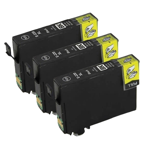 Compatible Premium 3 x 220XLBK  High Yield Black Ink Cartridge - for use in Epson Printers - Main Image