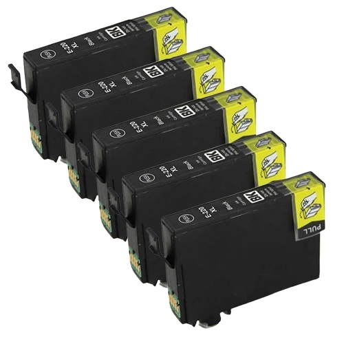 Compatible Premium 5 x 220XLBK  High Yield Black Ink Cartridge - for use in Epson Printers - Main Image