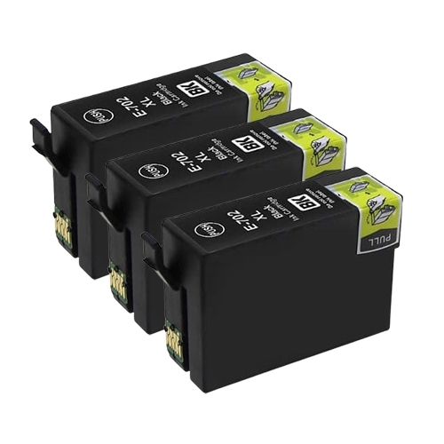 Compatible Premium 3 x 702XL Black Inkjet Cartridge C13T345192 - for use in Epson Printers - Main Image