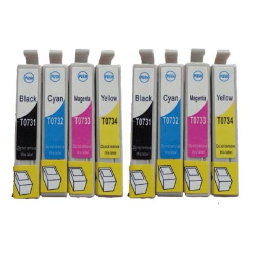 Compatible Premium Ink Cartridges 73N  Cartridge Set of 8 (Bk/C/M/Y x 2 ea) - for use in Epson Printers - Main Image