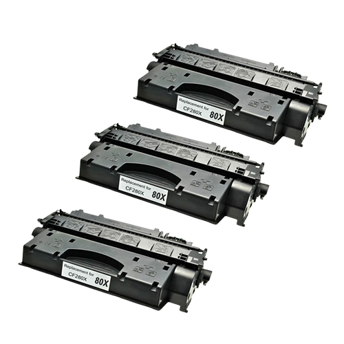 Compatible Premium 3 x 80X Hi Capacity Toner Cartridge (CF280X) - for use in HP Printers - Main Image