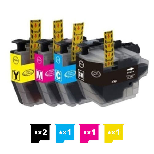 Compatible Premium 5 Pack Brother LC3319XL Ink Cartridges Combo (High Yield of Brother LC-3317) [2BK, 1C, 1M, 1Y] - for use in Brother Printers - Main Image