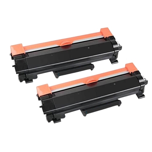 Compatible Premium 2 x TN2450 Black Toner Cartridge - for use in Brother Printers - Main Image