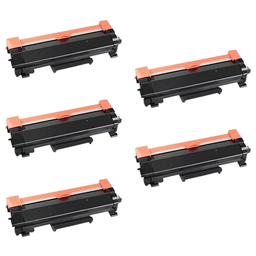 Compatible Premium 5 x TN2450 Black Toner Cartridge - for use in Brother Printers - Main Image
